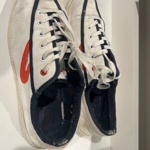 Tretorn White and Red Sneakers